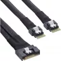 InLine slanke SAS-kabel, SFF-8654 8i naar 2x SFF-8654 4i, 0,75 m