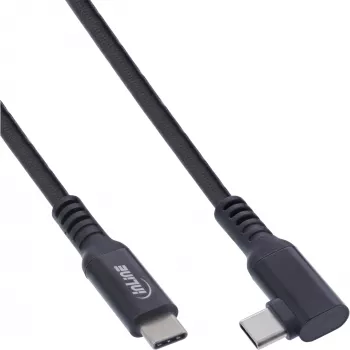 InLine USB 3.2 Gen.1-kabel, USB Type-C-stekker/stekker haaks voor VR, zwart, 5 m