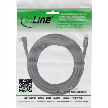 InLine USB 3.2 Gen.1-kabel, USB Type-C-stekker/stekker haaks voor VR, zwart, 5 m