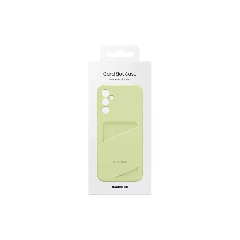 Samsung EF-OA146 achterkant met pasjesvak voor Galaxy A14 / A14 5G, TPU, limoen