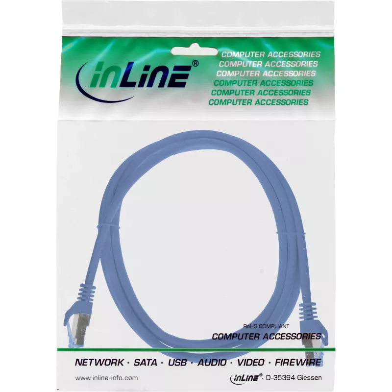 InLine 72633B netwerkkabel blauw 0,3 m Cat6a S/FTP (S-STP)