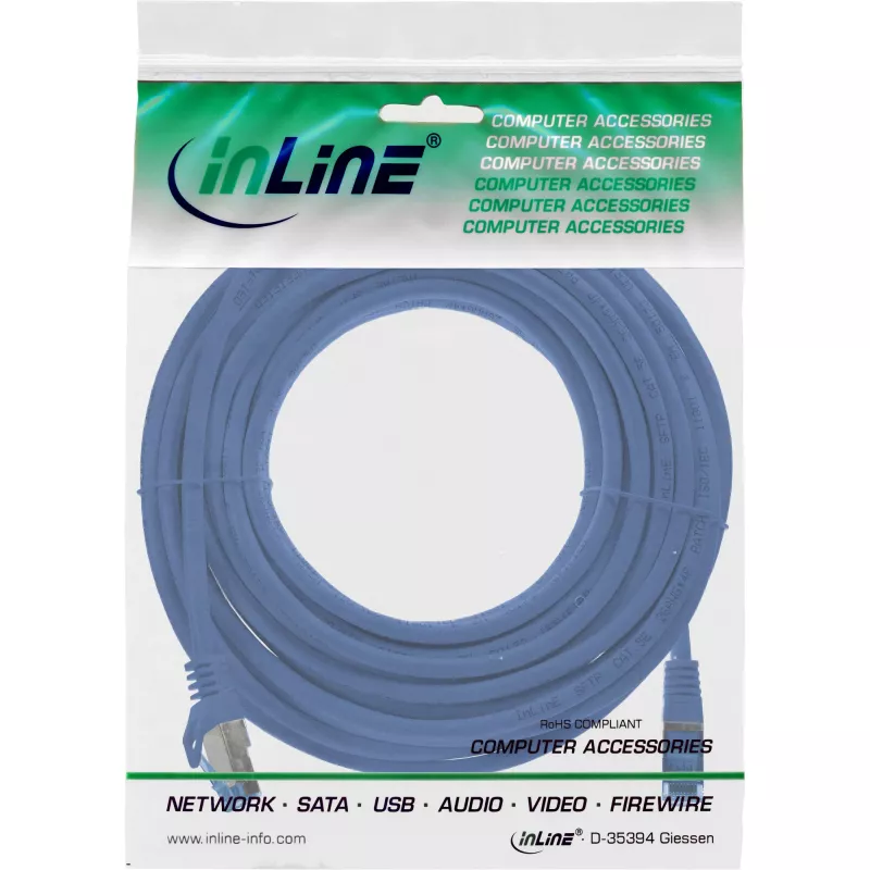 InLine 72607B netwerkkabel blauw 7,5 m Cat6a S/FTP (S-STP)
