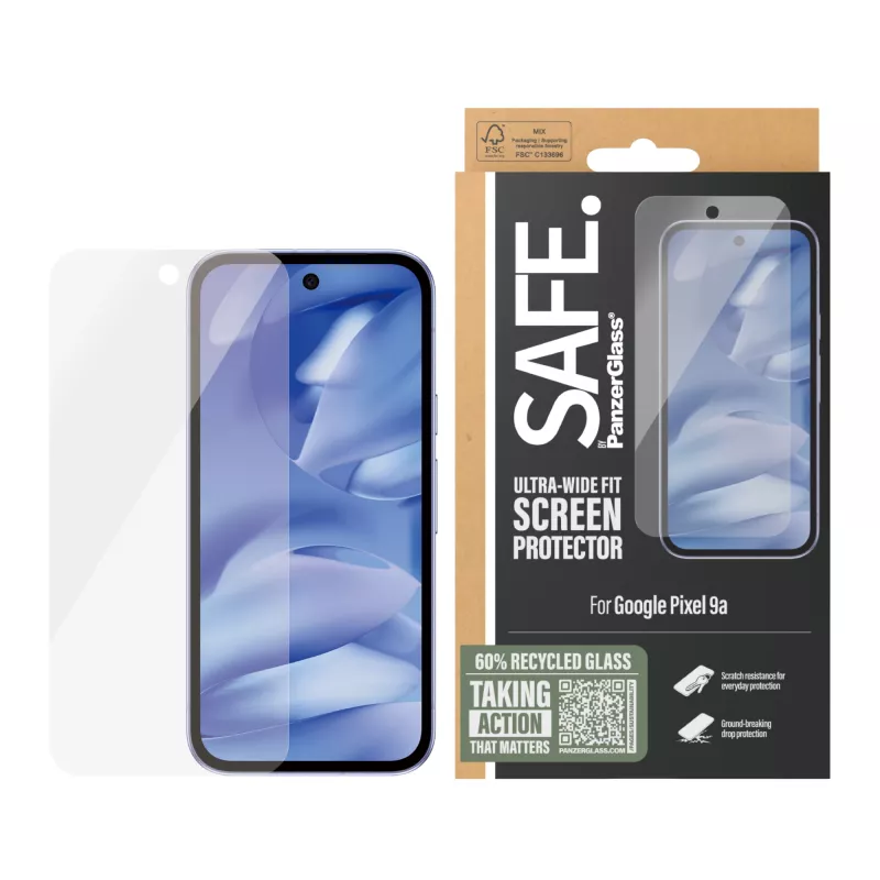 PanzerGlass SAFE. by ® beeldschermbescherming Google Pixel 9a | Ultra-Wide Fit