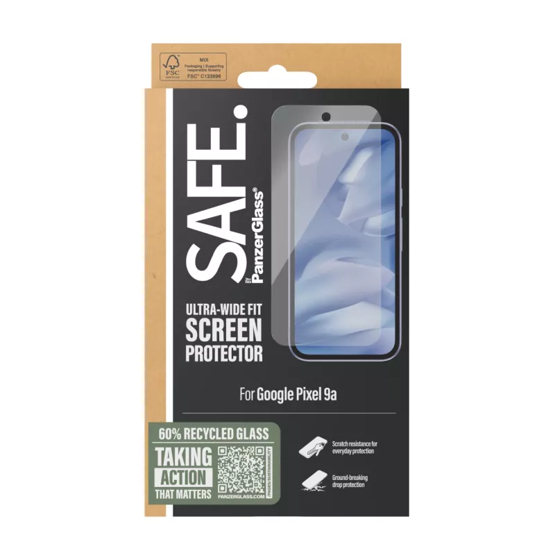 PanzerGlass SAFE. by ® beeldschermbescherming Google Pixel 9a | Ultra-Wide Fit