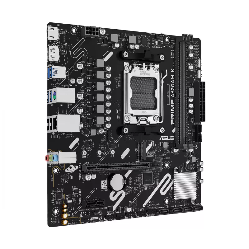 Moederbord ASUS PRIME A620AM-K socket AM5 microATX DDR5, 2 DIMM, max 128 GB, A620A-chipset