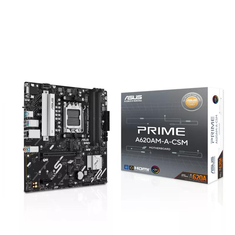 Moederbord ASUS PRIME A620AM-A-CSM, A620, AM5, Micro ATX
