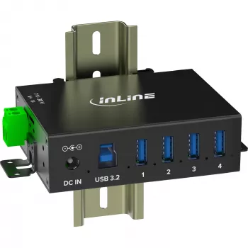 InLine 35396A interfacehub USB 3.2 Gen 1 (3.1 Gen 1) Type-B 5000 Mbit/s zwart