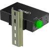 InLine 35396A industriële USB 3.2 Gen 1-hub, 4x USB-A, USB-B-hostpoort, 5 Gbit/s, aluminium behuizing, zwart, met voeding