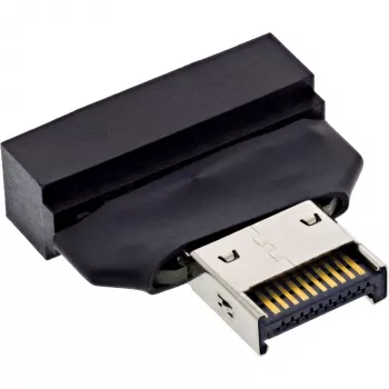 InLine 33446T kabeladapter USB Type-E Key A, 20-polig USB 3.0 header, 19-polig zwart
