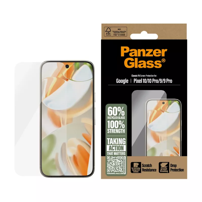 PanzerGlass ® beeldschermbeschermfolie Google Pixel 10 | 10 Pro 5G | 9 5G | 9 Pro 5G | Classic Fit