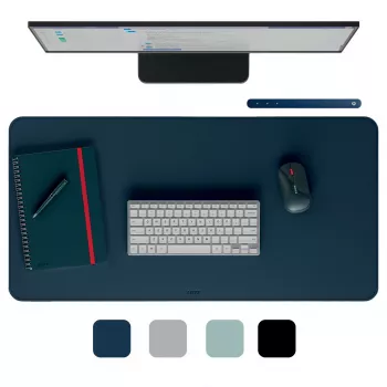 Bureaumat LEITZ Large Desk Mat, PVC, donkerblauw, 400 x 800 x 2 mm