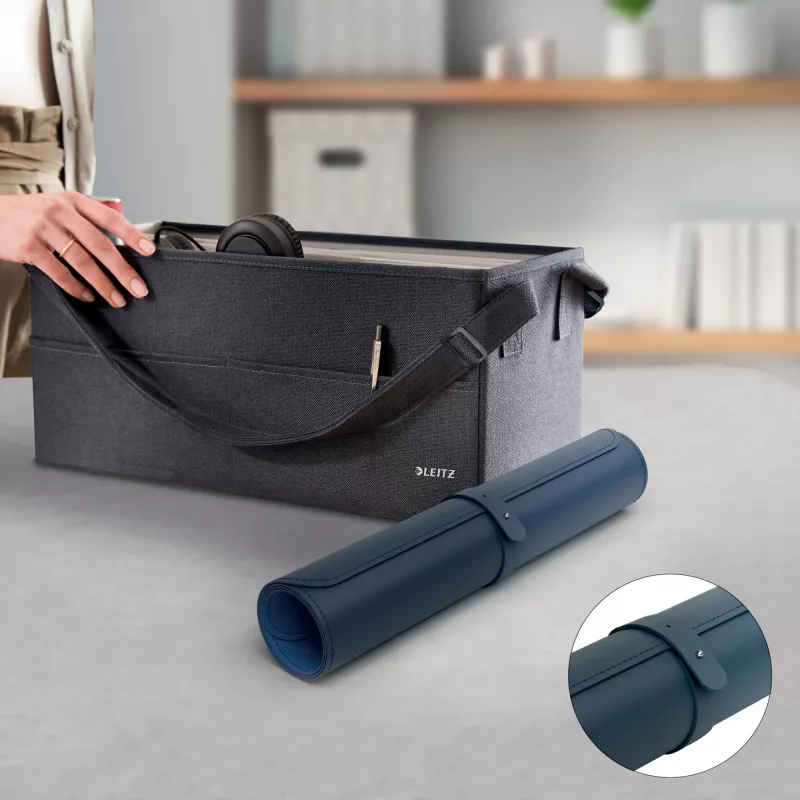 Bureaumat LEITZ Large Desk Mat, PVC, donkerblauw, 400 x 800 x 2 mm