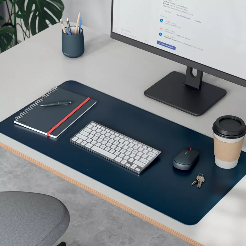 Bureaumat LEITZ Large Desk Mat, PVC, donkerblauw, 400 x 800 x 2 mm