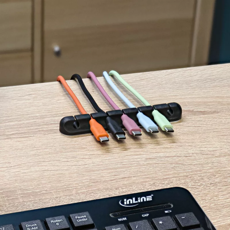 InLine 59971B Kabelorganizer universeel kabelclip zwart