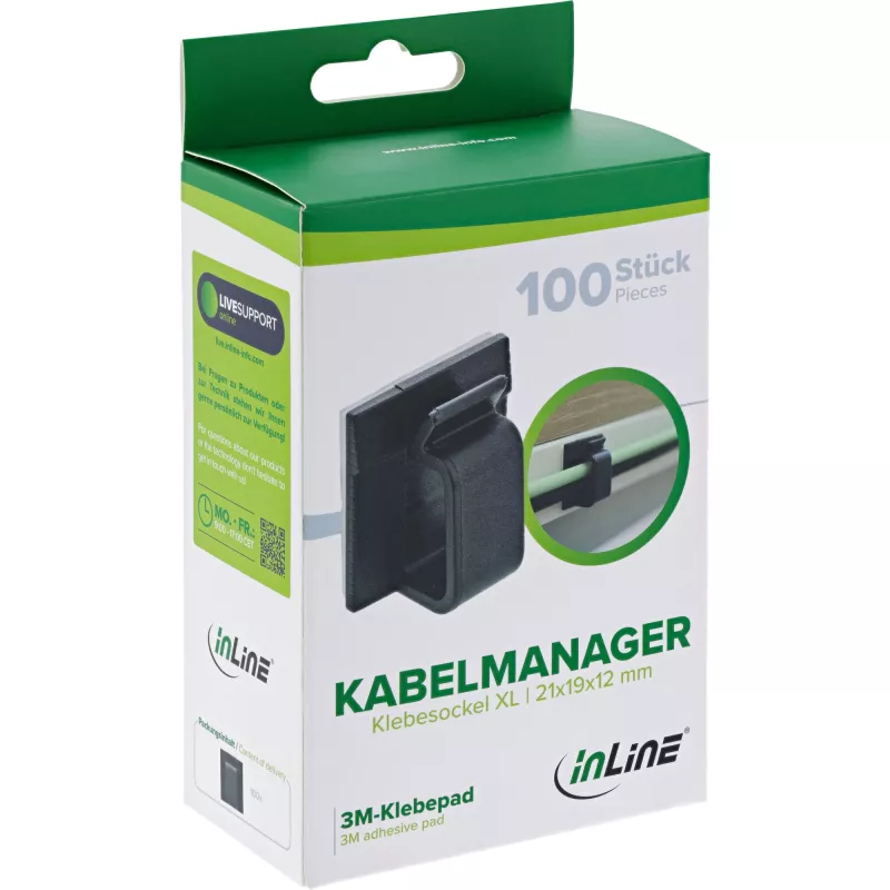 InLine 59971H Kabelorganizer universeel kabelhouder zwart 100 st.