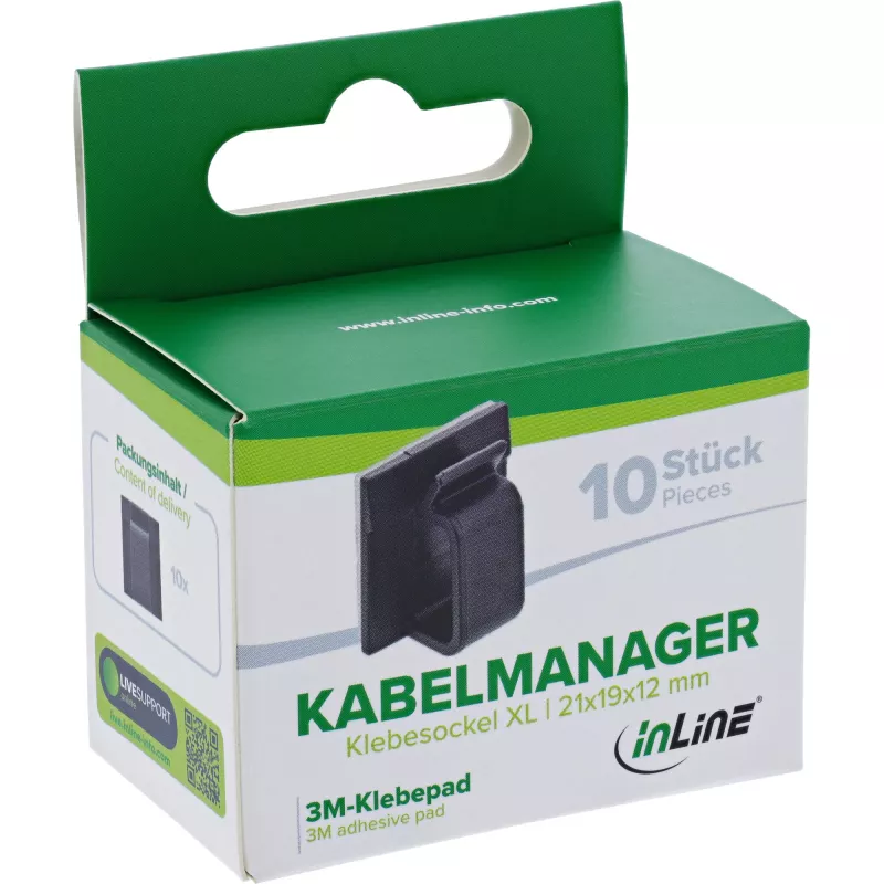InLine 59971F Kabelmanager universeel kabelhouder zwart 10 stuks