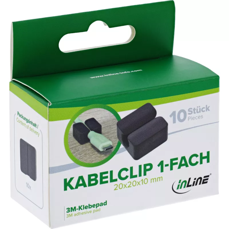 InLine 59971I Kabelclip universeel kabelclip zwart 10 stuks