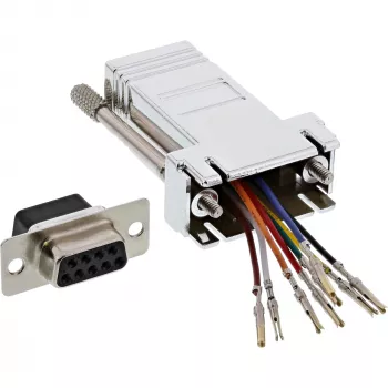InLine adapter DB9 bus / RJ45 8P8C bus metaalgecoat behuizing 68889L