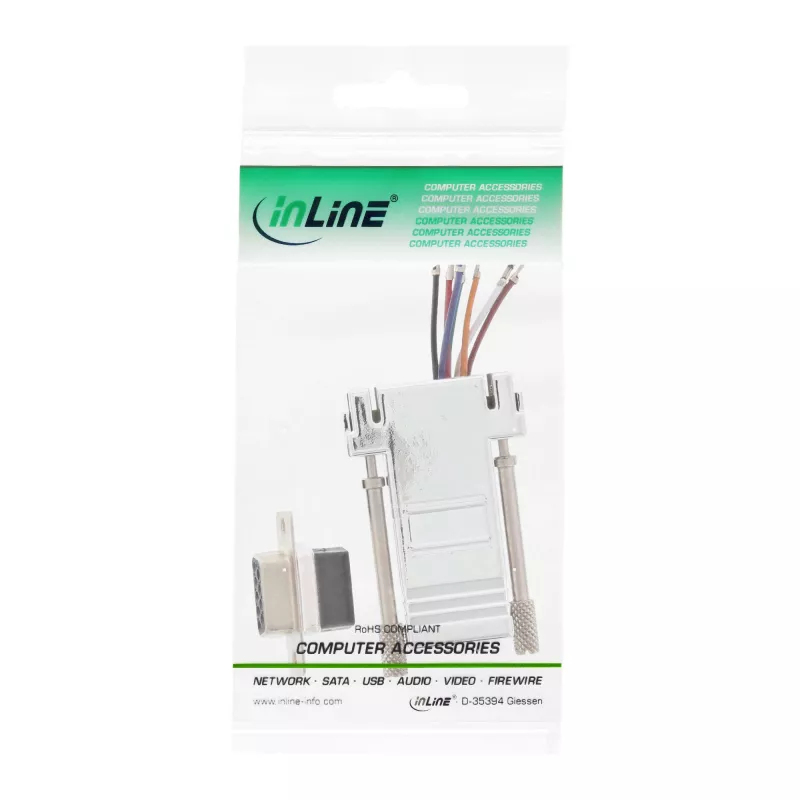 InLine adapter DB9 bus / RJ45 8P8C bus metaalgecoat behuizing 68889L
