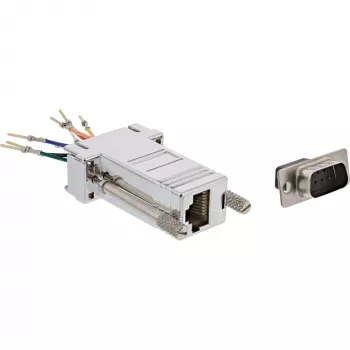 InLine adapter 9-pins Sub-D stekker RJ45 bus metaalgecoat 68889M