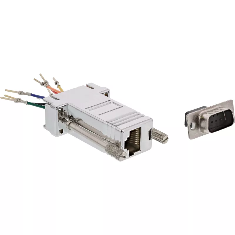 InLine adapter 9-pins Sub-D stekker RJ45 bus metaalgecoat 68889M