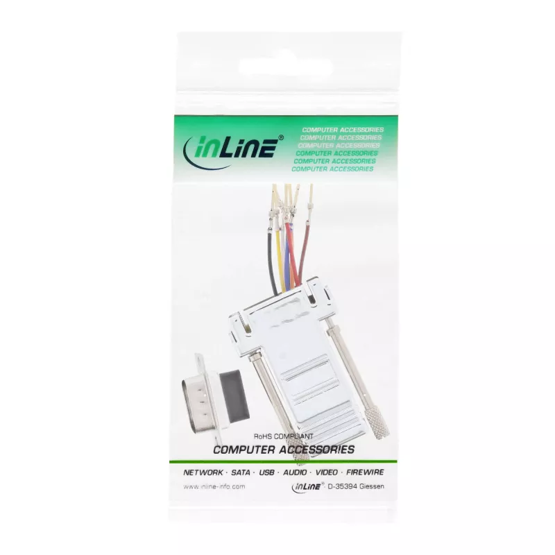 InLine adapter 9-pins Sub-D stekker RJ45 bus metaalgecoat 68889M