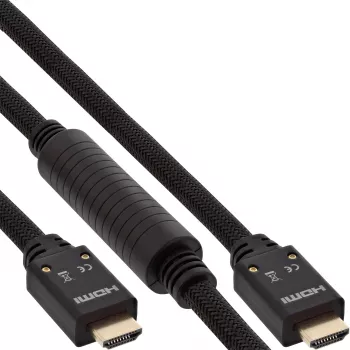 InLine HDMI-actiefkabel, HDMI High Speed met Ethernet, M/M, nylon gevlochten, 20 m