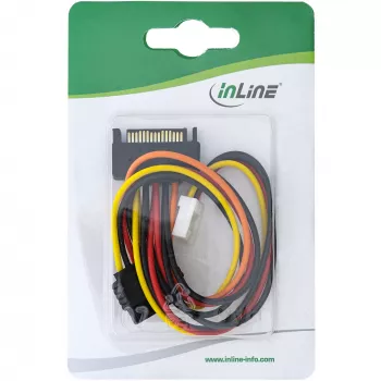 SATA-voedingsadapterkabel bus/stekker + floppy-voedingsaansluiting 0,15 m InLine 29691