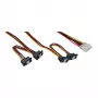 InLine interne Y-voedingskabel 1x Molex / 4x SATA haaks met vergrendelingen 0,40+0,55 m