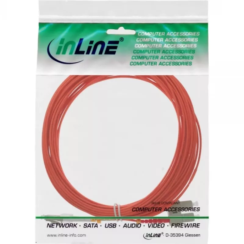 Glasvezel-duplexkabel LC/SC InLine 88638 50/125µm OM2 25m
