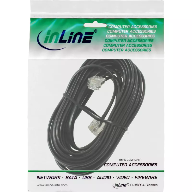 InLine modulaire kabel RJ11 stekker / stekker 6P4C 6m