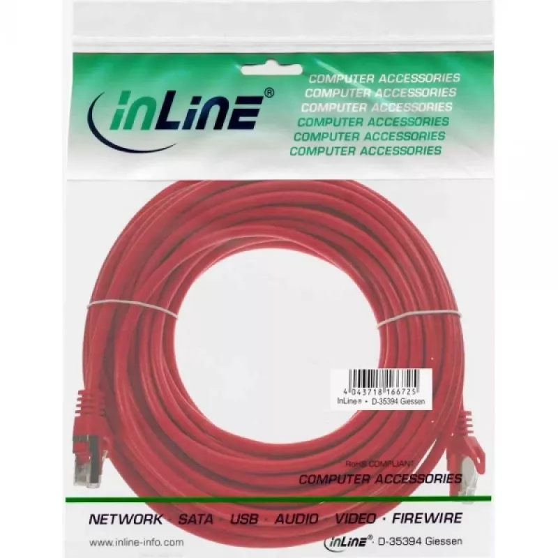 InLine patchkabel F/UTP Cat.5e rood 10m