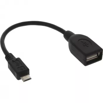 InLine micro-USB-OTG-adapterkabel, micro-B-stekker naar USB-A-bus, 0,1 m