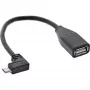 InLine micro-USB-OTG-adapterkabel micro-B-stekker haaks naar USB-A-bus 0,1 m