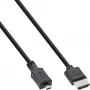 InLine High Speed HDMI-kabel met Ethernet, AM/DM, superplat, zwart/goud, 0,5 m