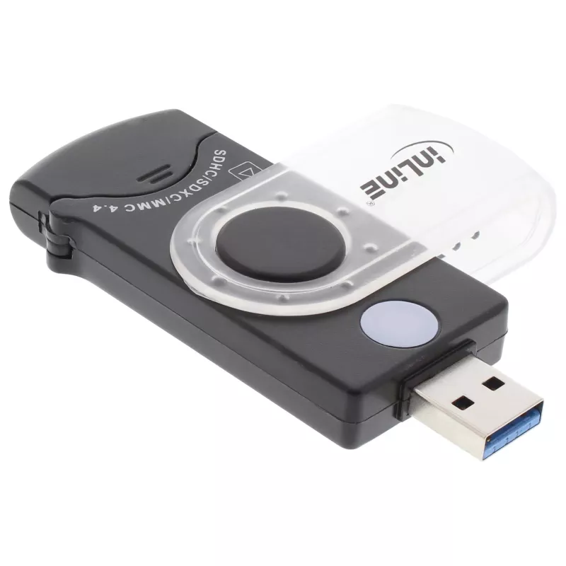 InLine USB 3.0 mobiele kaartlezer met 2 sleuven voor SD SDHC SDXC microSD