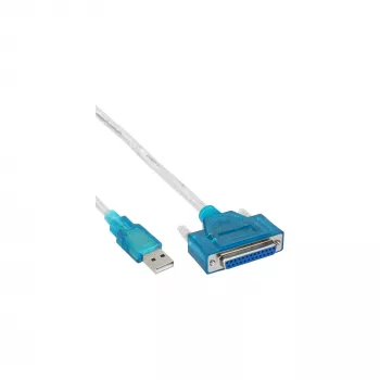 USB-printerkabel InLine 33397I 1,8 m Type-A-stekker naar DB25-bus