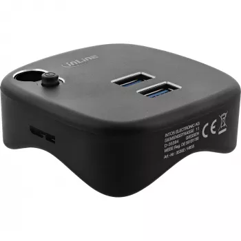 InLine USB 3.0-multi-adapter, 2x USB-A, RJ45, SD/microSD-kaartlezer, zwart