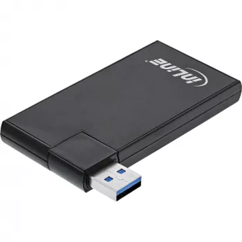 InLine USB 3.0 draaibare hub, 4 poorten, zwart