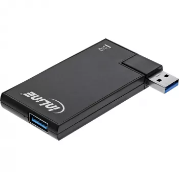 InLine USB 3.0 draaibare hub, 4 poorten, zwart