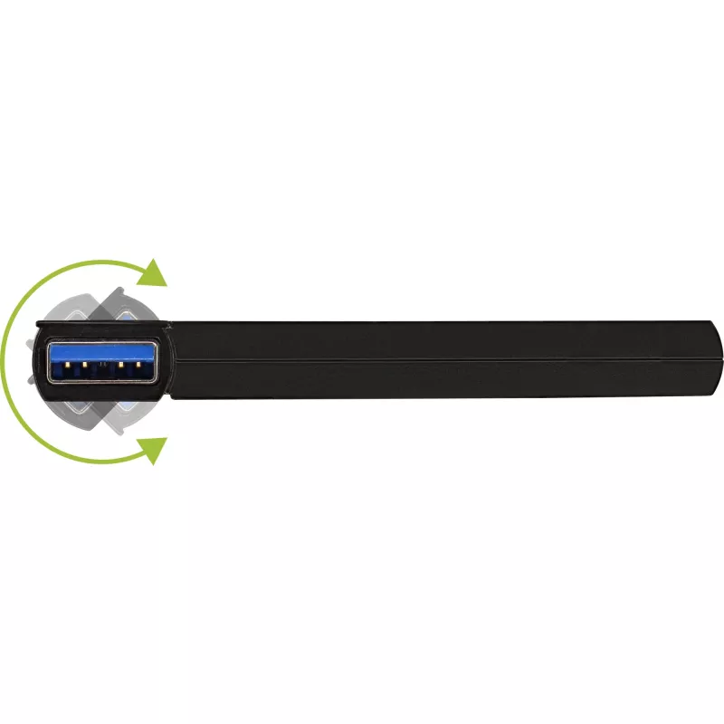 InLine USB 3.0 draaibare hub, 4 poorten, zwart