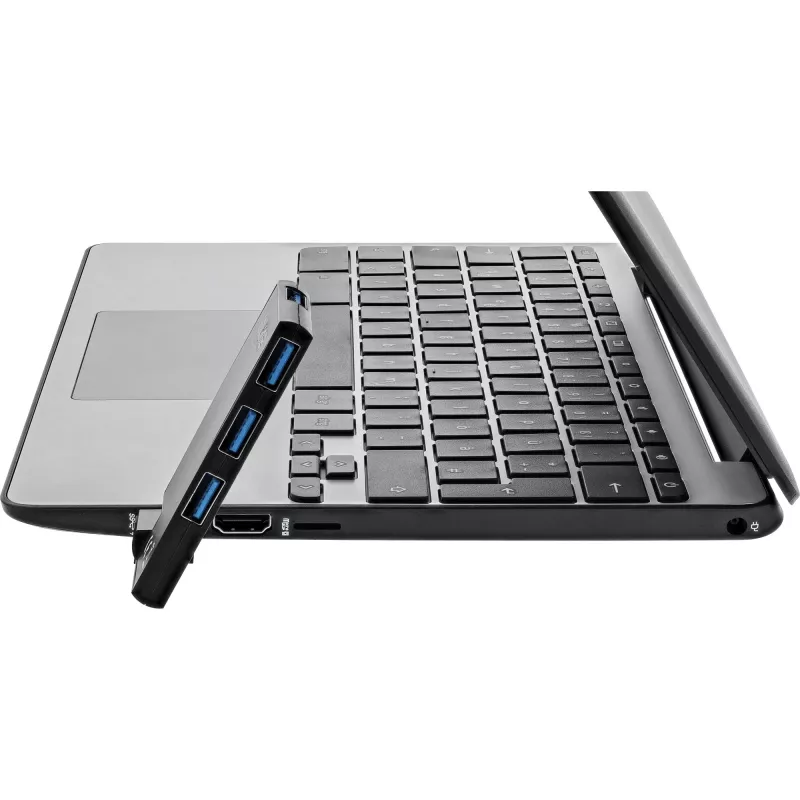 InLine USB 3.0 draaibare hub, 4 poorten, zwart