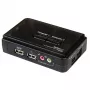 StarTech.com 2-poorts zwarte USB-KVM-switchkit met audio en kabels