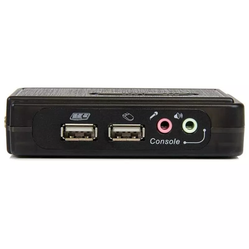 StarTech.com 2-poorts zwarte USB-KVM-switchkit met audio en kabels