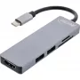 InLine multi-hub USB 3.2 Gen.1, 2x USB-A, HDMI 4K/30Hz, kaartlezer, aluminium, grijs