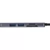 InLine multi-hub USB 3.2 Gen.1, 2x USB-A, HDMI 4K/30Hz, kaartlezer, aluminium, grijs