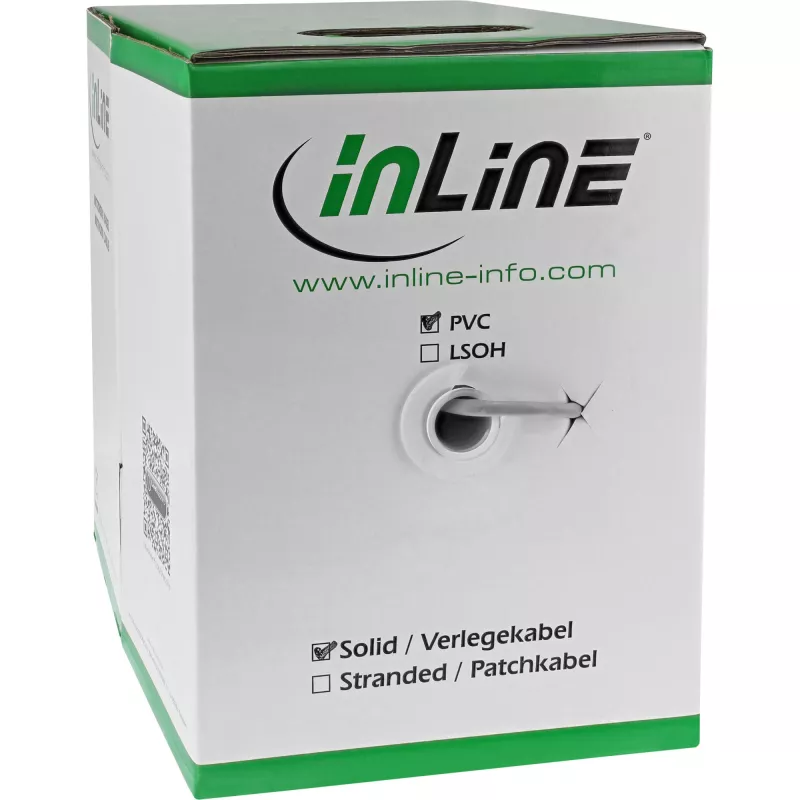 InLine massieve installatiekabel F/UTP Cat.5e AWG24 CCA PVC 100 m