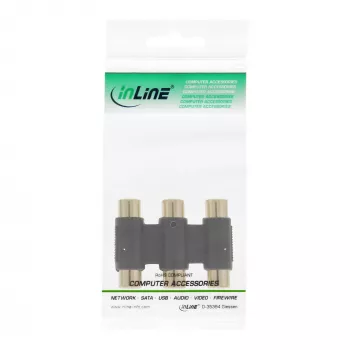 InLine audio-adapter 3x cinch-bus/bus verguld 99319