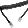 InLine handset-spiraalkabel, RJ10 4P4C M/M, zwart, max. 2 m