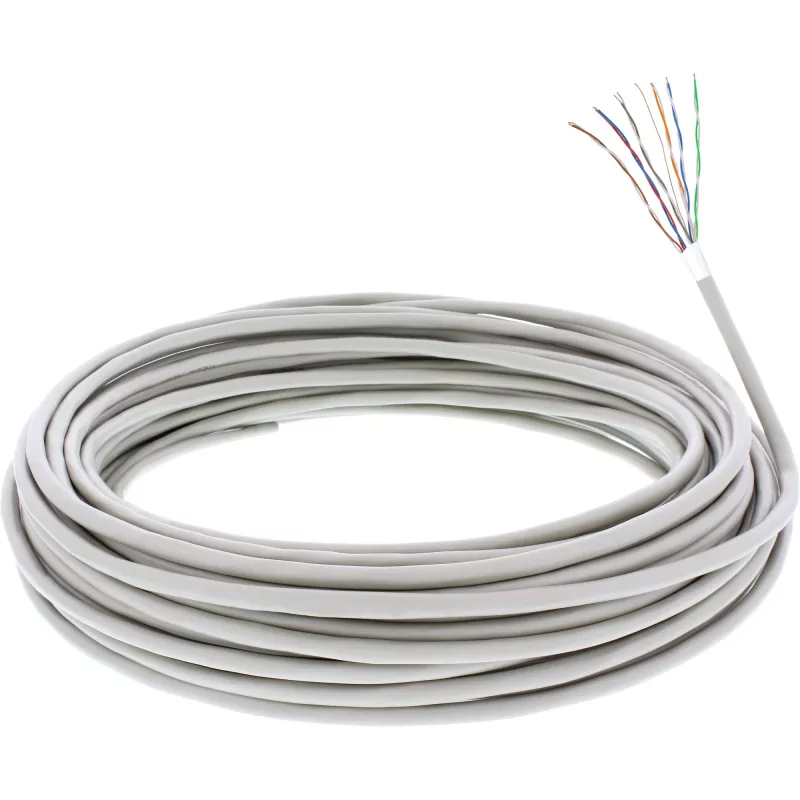 InLine telefoonkabel 12-aderig, massiefdraad-installatie 6x2x0,6mm afgeschermd 100 m